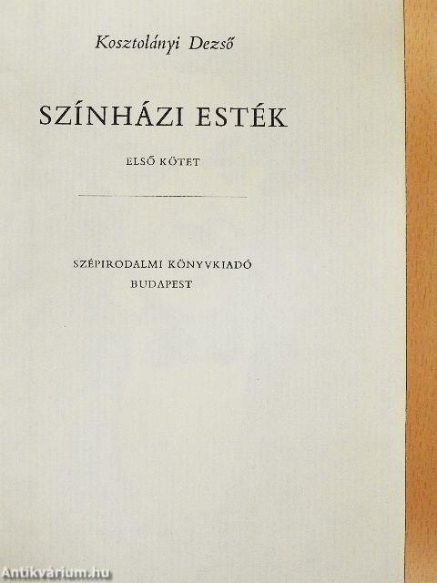 Színházi esték I-II.