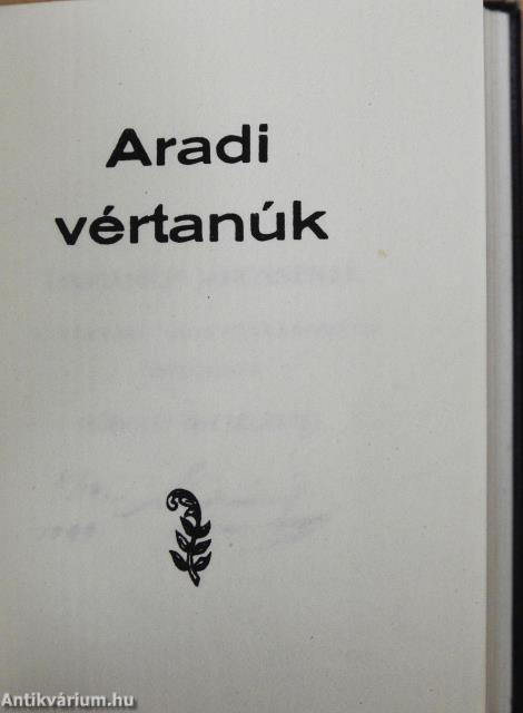 Aradi vértanúk (minikönyv)