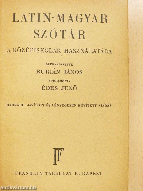 Latin-magyar szótár