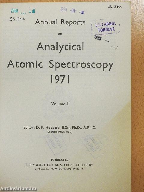 Annual Reports on Analytical Atomic Spectroscopy 1971