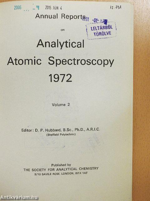 Annual Reports on Analytical Atomic Spectroscopy 1972