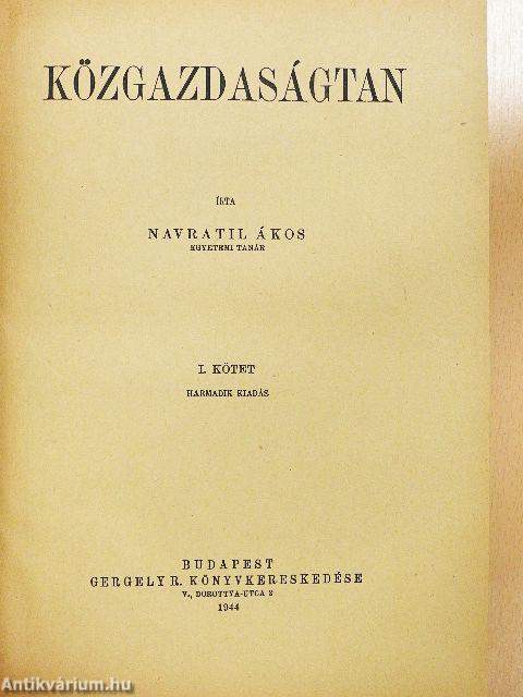 Közgazdaságtan I-II.