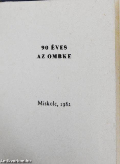 90 éves az OMBKE (minikönyv) - Plakettel