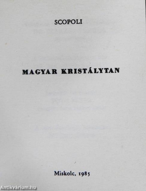 Magyar kristálytan (minikönyv)