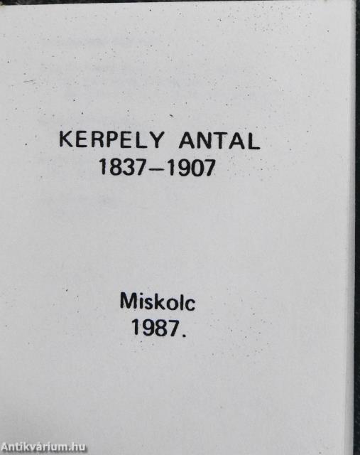Kerpely Antal (minikönyv) - Plakettel
