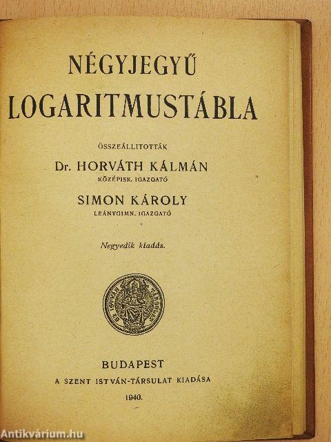 Négyjegyű logaritmustábla