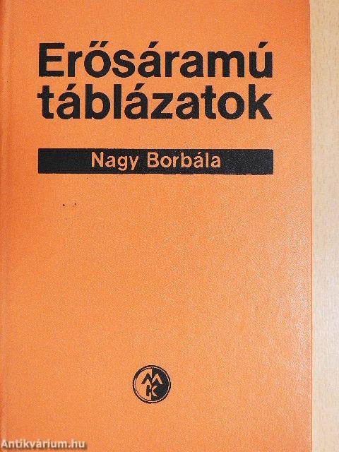 Erősáramú táblázatok