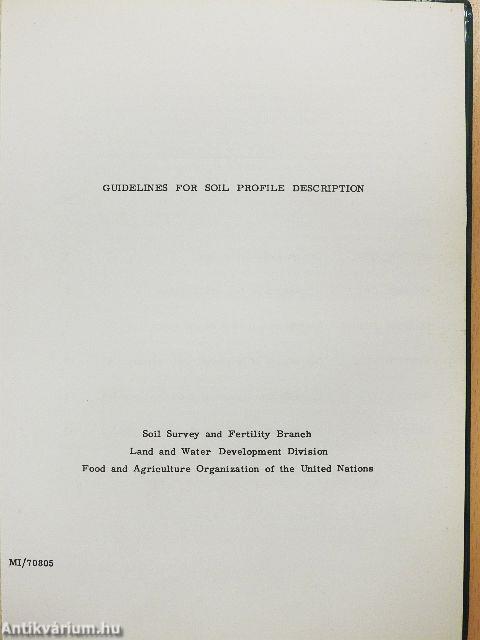 Guidelines for Soil Profile Description