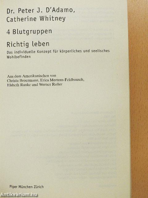4 Blutgruppen - Richtig leben