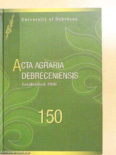 Acta Agraria Debreceniensis 150