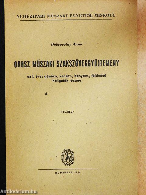Orosz műszaki szakszöveggyűjtemény