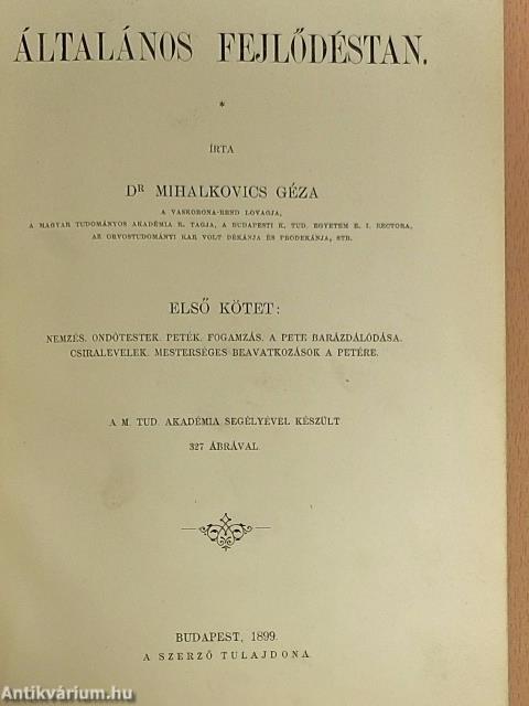 Általános fejlődéstan I.