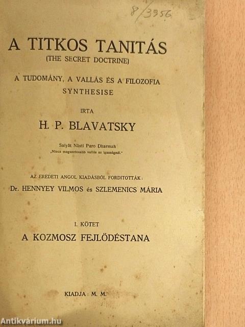 A titkos tanitás I. (töredék)
