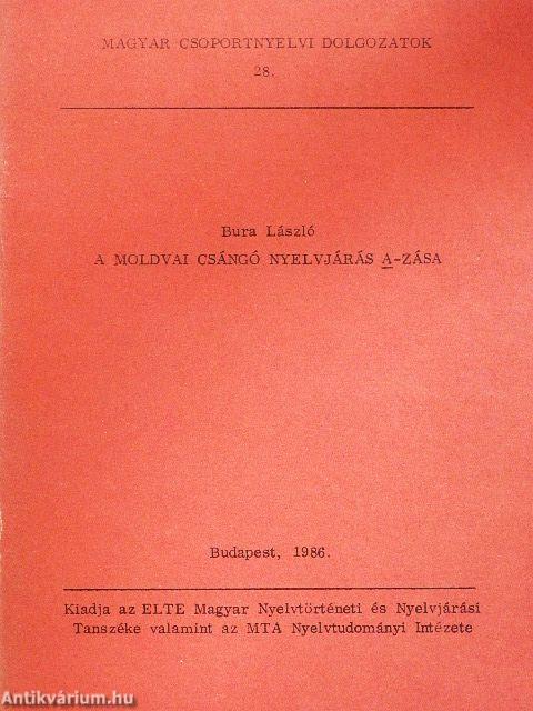 A moldvai csángó nyelvjárás a-zása