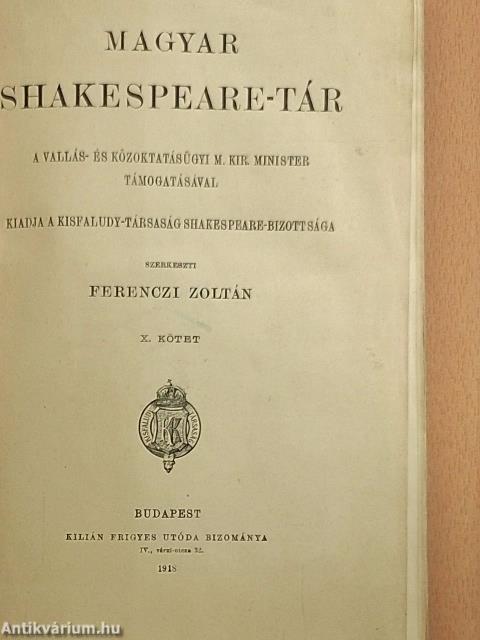 Magyar Shakespeare-tár X.