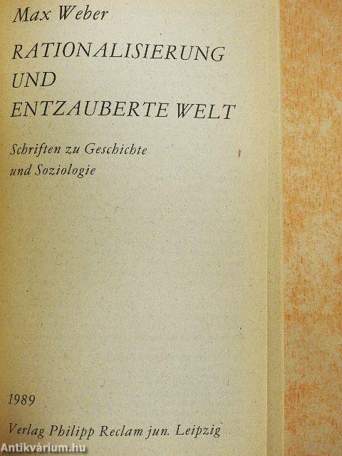 Rationalisierung und entzauberte Welt