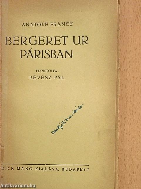 Bergeret ur Párisban