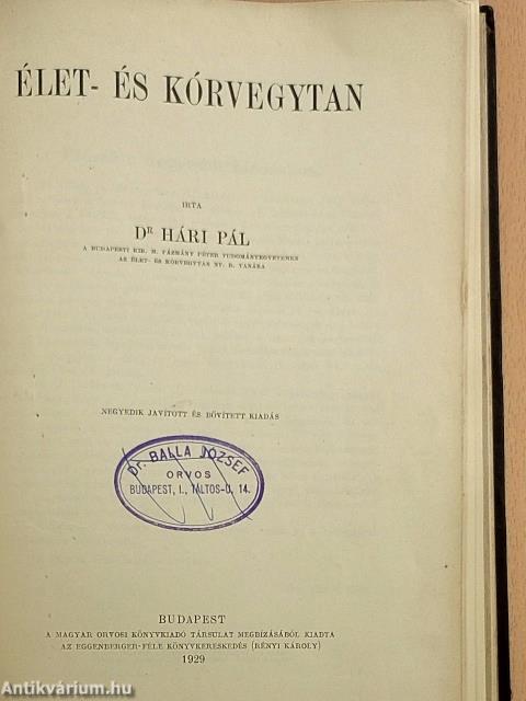 Élet- és kórvegytan