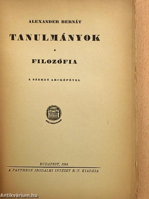 Tanulmányok I. (töredék)