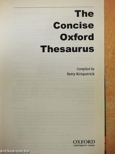 The Concise Oxford Thesaurus