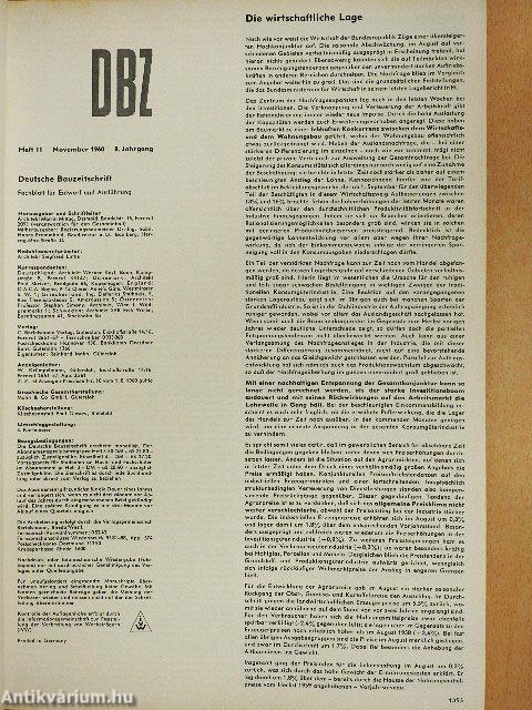 dbz - Deutsche Bauzeitschrift 11/1960