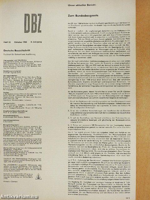 dbz - Deutsche Bauzeitschrift 10/1960