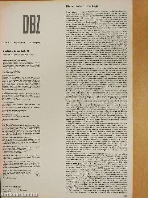 dbz - Deutsche Bauzeitschrift 8/1960