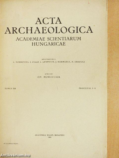 Acta Archaeologica XII/1-4