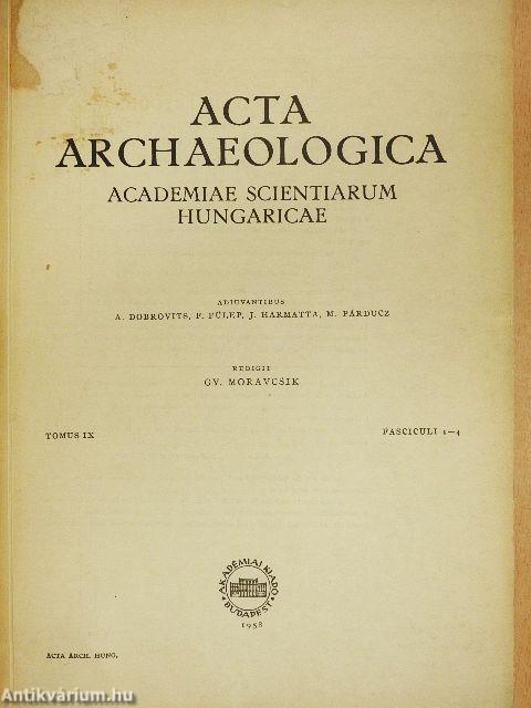 Acta Archaeologica IX/1-4