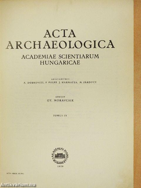 Acta Archaeologica IX/1-4