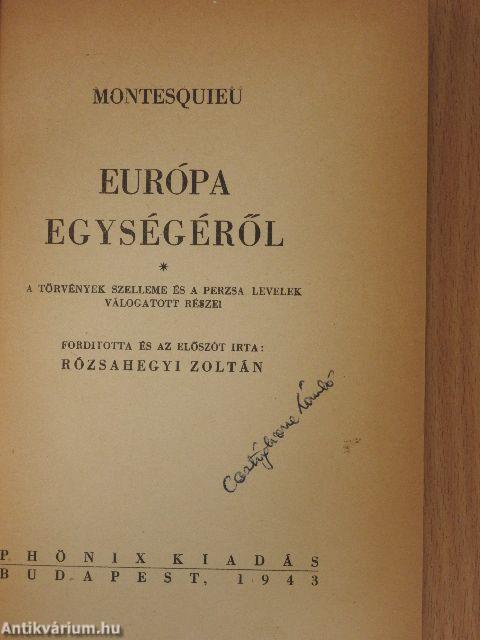 Európa egységéről