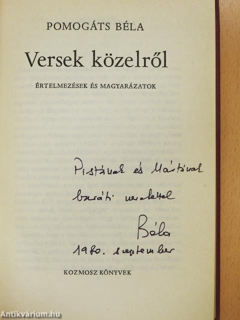 Versek közelről (dedikált példány)