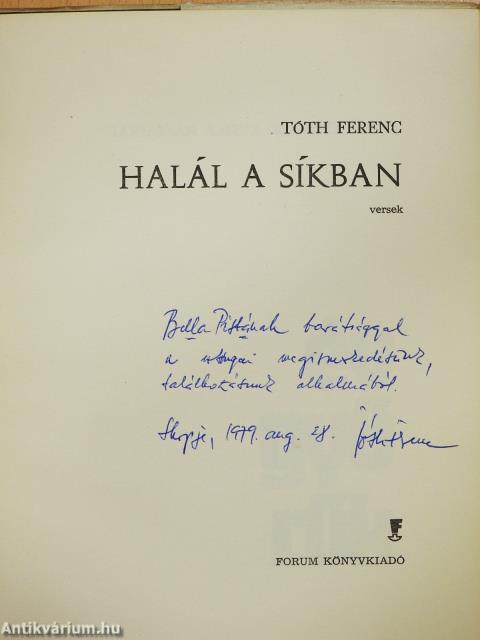 Halál a síkban (dedikált példány)