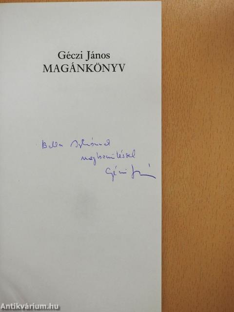 Magánkönyv (dedikált példány)