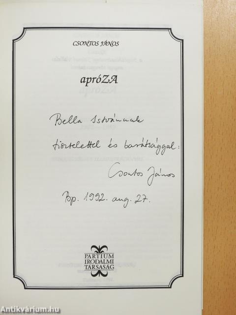 apróZA (dedikált példány)