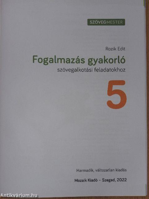 Fogalmazás gyakorló szövegalkotási feladatokhoz 5.