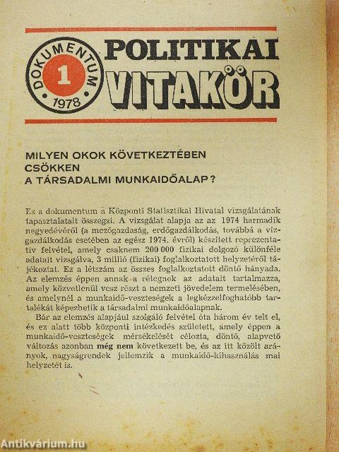Politikai Vitakör 1978/1.