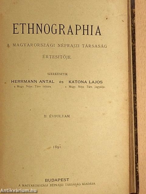 Ethnographia 1891. január-december
