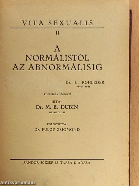 A normálistól az abnormálisig