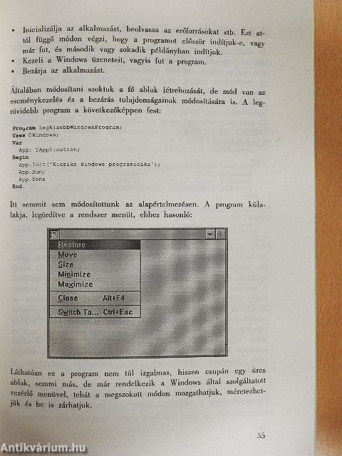 Borland Pascal 7.0 Object Windows