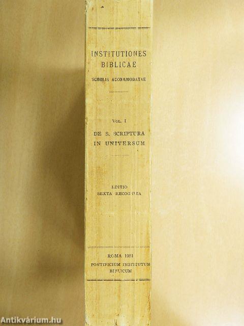 Institutiones Biblicae scholis accommodatae I.