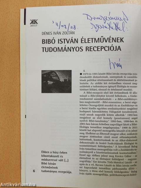 Korunk 2011. július (dedikált példány)