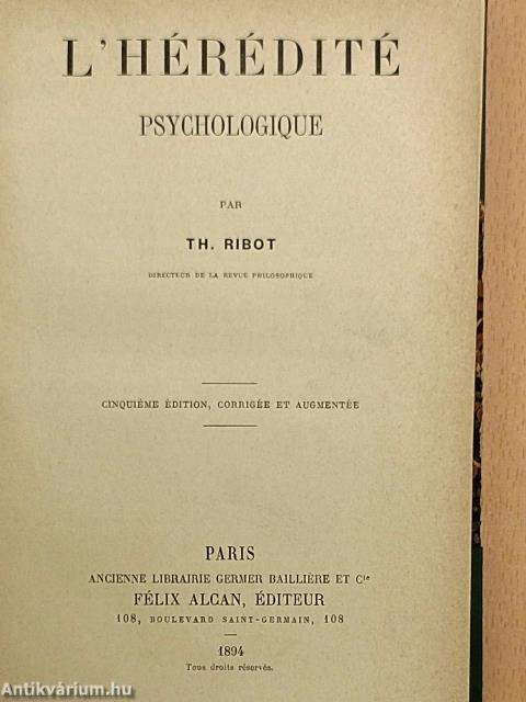 L'hérédité psychologique