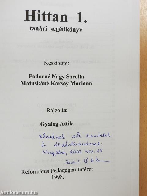 Hittan 1. (dedikált példány)