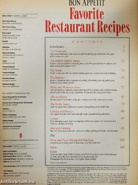 Favorite Restaurant Recipes