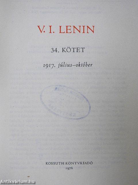 V. I. Lenin összes művei 34.