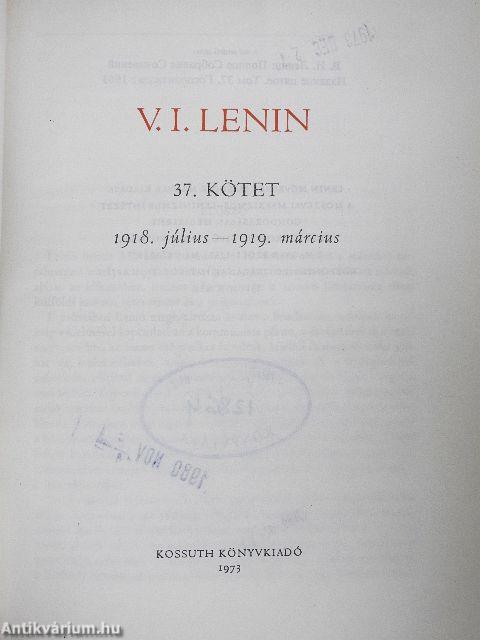 V. I. Lenin összes művei 37.