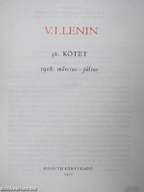 V. I. Lenin összes művei 36.