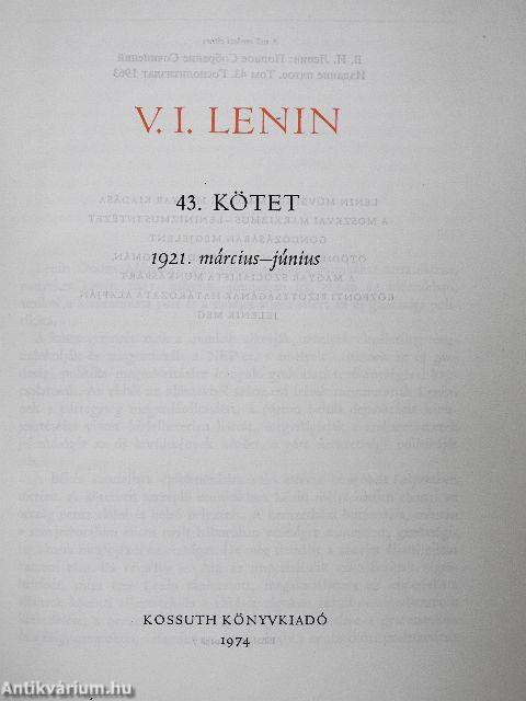 V. I. Lenin összes művei 43.