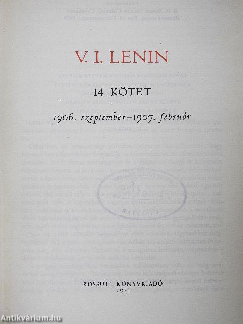 V. I. Lenin összes művei 14.